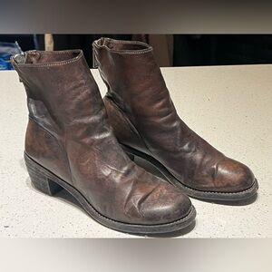 Guidi brown leather boots back zip RARE